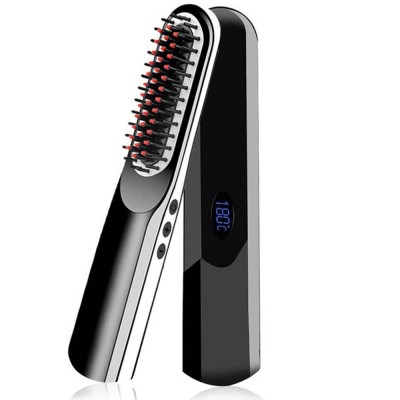 mini ceramic hot comb brush hair straighten portable professional electric PTC comb fast hair  electric hair straightener brush